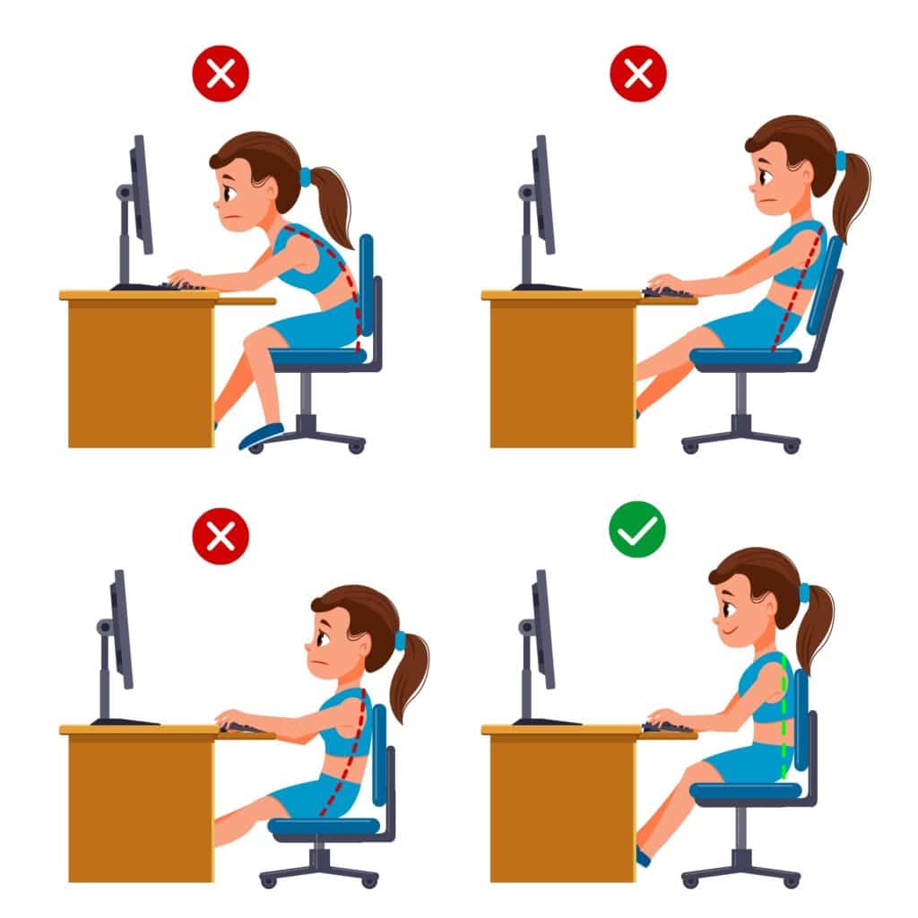 la bonne posture au bureau pour éviter les TMS